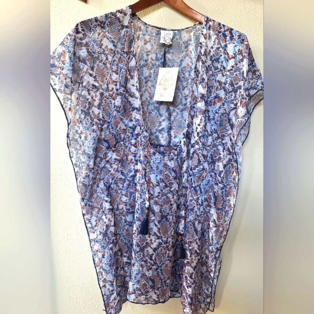 NWT Becca Womens Swimwear Cover Up Tunic Snake Print Size M/L